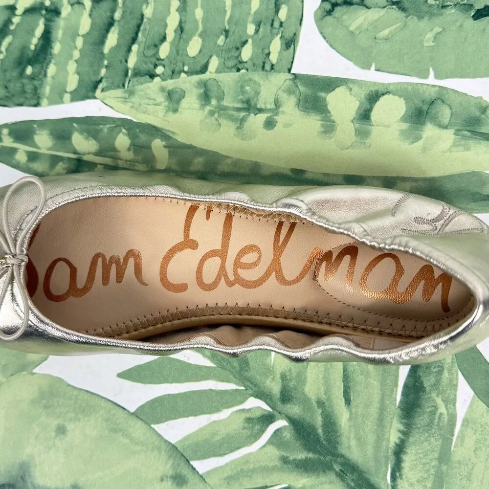 SAM EDELMAN NEW Felicia Jute Metallic Leather Ballet Flat - Picture 9 of 16